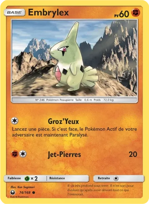 Carte Pokémon Embrylex 074/168, extension Tempête Céleste