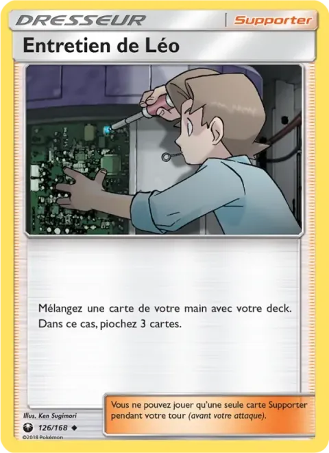 Carte Pokémon Entretien de Léo 126/168, extension Tempête Céleste