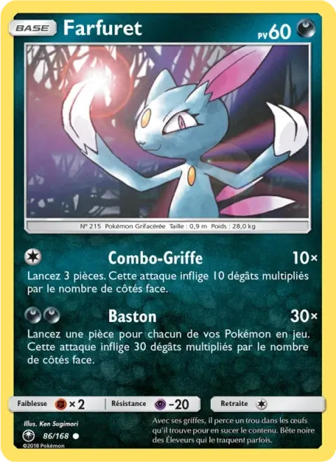 Carte Pokémon Farfuret 086/168, extension Tempête Céleste