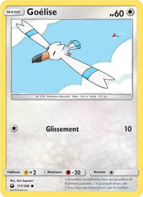 Carte Pokémon Goélise 111/168, extension Tempête Céleste