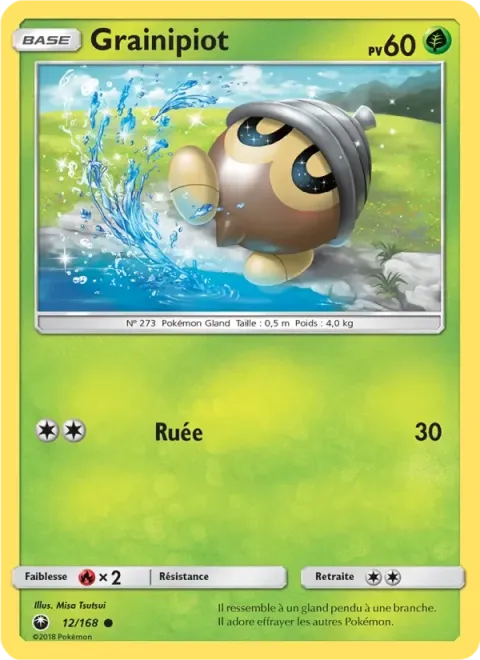 Carte Pokémon Grainipiot 012/168, extension Tempête Céleste