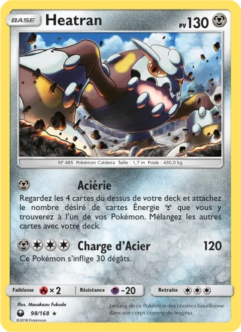 Carte Pokémon Heatran 098/168, extension Tempête Céleste