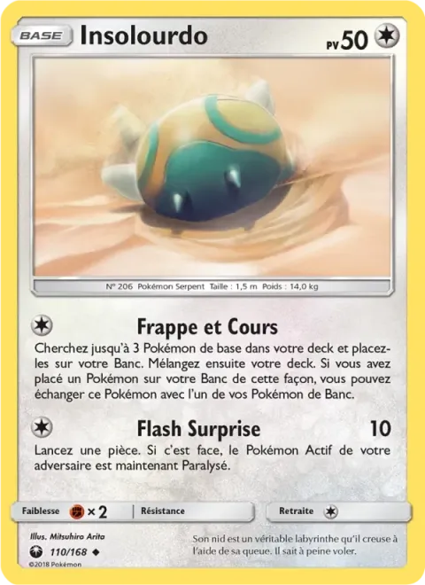 Carte Pokémon Insolourdo 110/168, extension Tempête Céleste