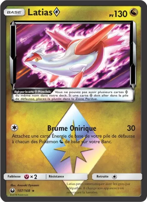 Carte Pokémon Latias ◇ 107/168, extension Tempête Céleste