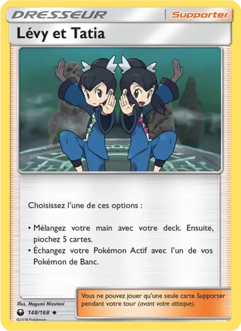 Carte Pokémon Lévy et Tatia 148/168, extension Tempête Céleste