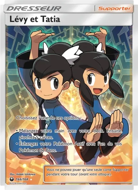 Carte Pokémon Lévy et Tatia 166/168, extension Tempête Céleste