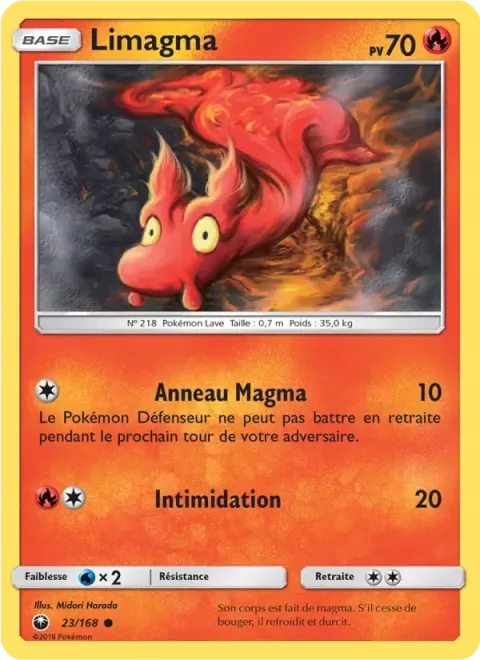 Carte Pokémon Limagma 023/168, extension Tempête Céleste