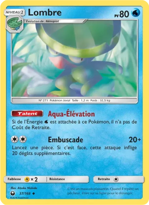 Carte Pokémon Lombre 037/168, extension Tempête Céleste