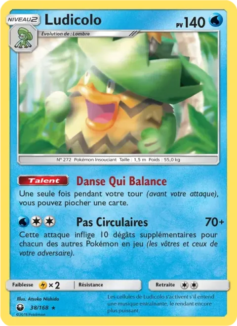 Carte Pokémon Ludicolo 038/168, extension Tempête Céleste