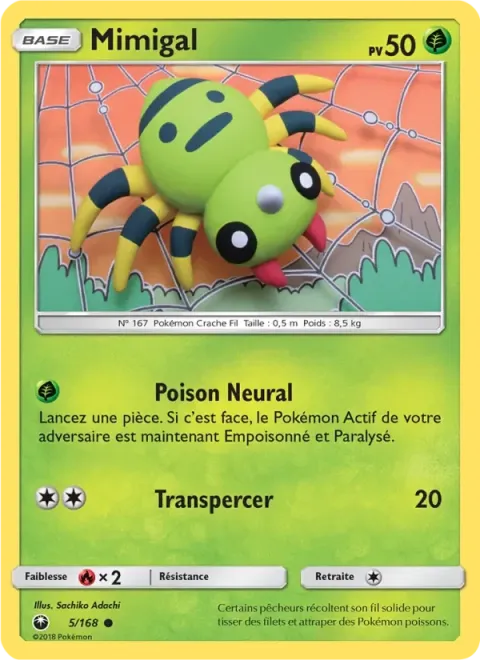 Carte Pokémon Mimigal 005/168, extension Tempête Céleste