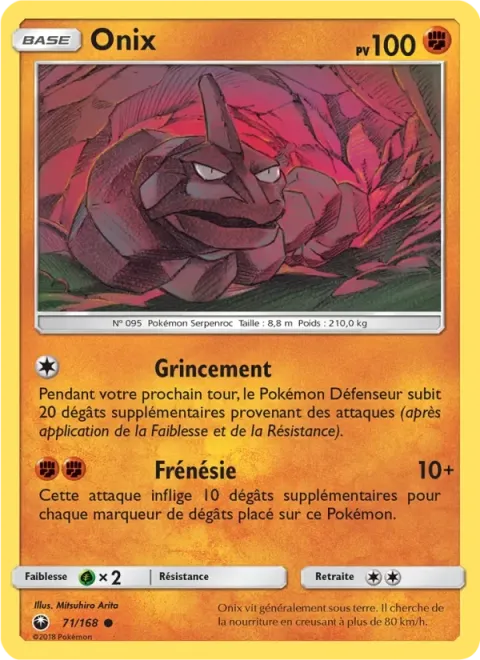 Carte Pokémon Onix 071/168, extension Tempête Céleste