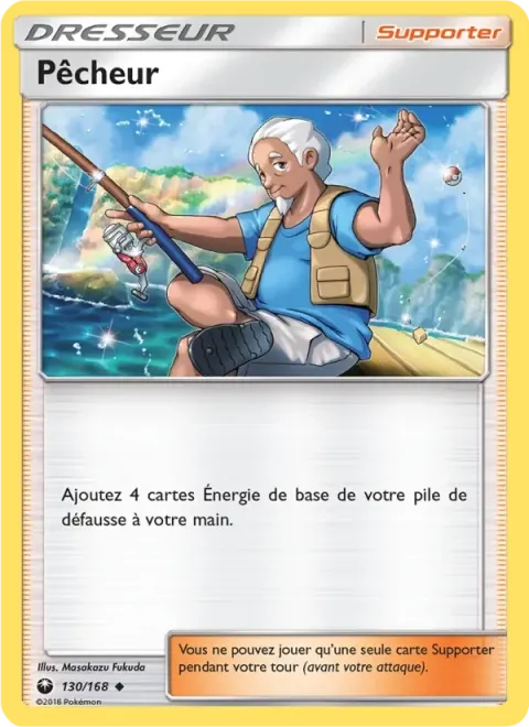 Carte Pokémon Pêcheur 130/168, extension Tempête Céleste