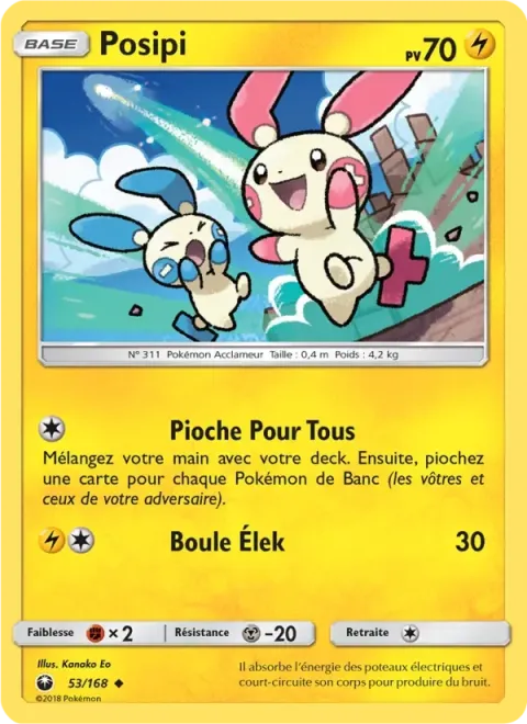 Carte Pokémon Posipi 053/168, extension Tempête Céleste