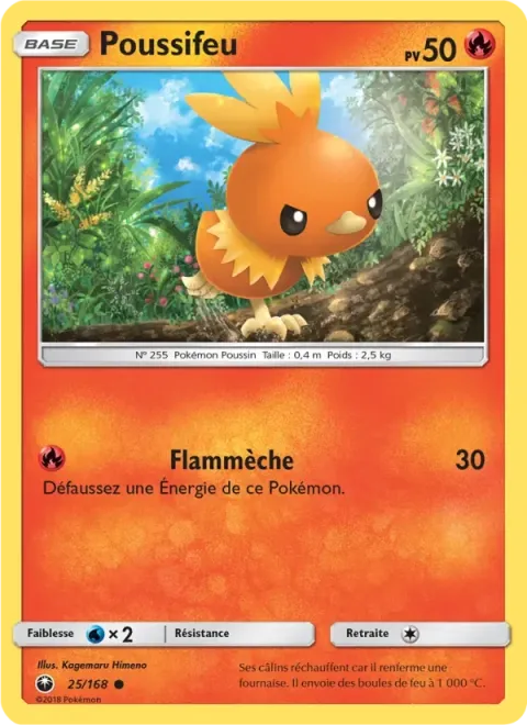 Carte Pokémon Poussifeu 025/168, extension Tempête Céleste