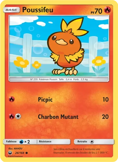Carte Pokémon Poussifeu 026/168, extension Tempête Céleste