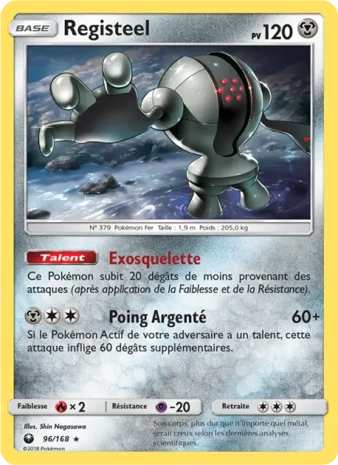 Carte Pokémon Registeel 096/168, extension Tempête Céleste