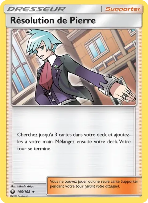 Carte Pokémon Résolution de Pierre 145/168, extension Tempête Céleste