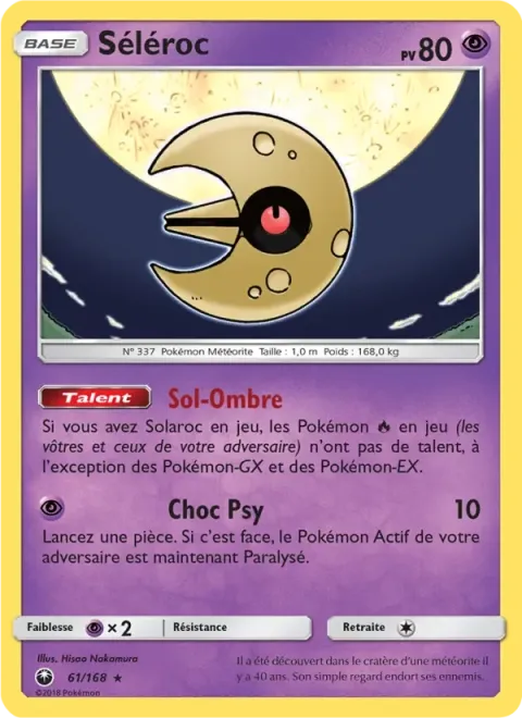 Carte Pokémon Séléroc 061/168, extension Tempête Céleste