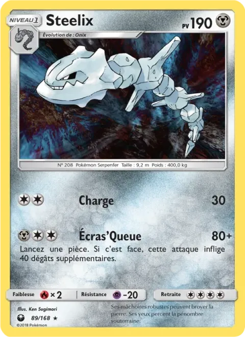Carte Pokémon Steelix 089/168, extension Tempête Céleste