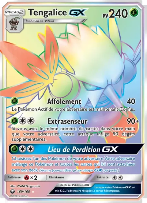 Carte Pokémon Tengalice GX 169/168, extension Tempête Céleste