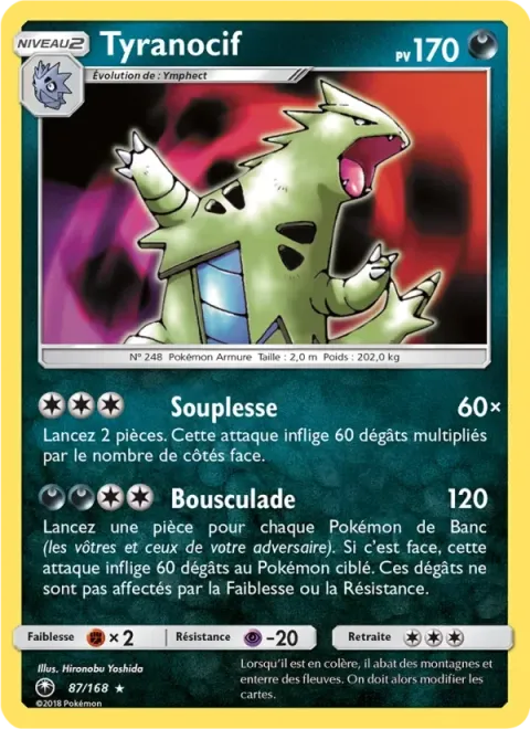 Carte Pokémon Tyranocif 087/168, extension Tempête Céleste