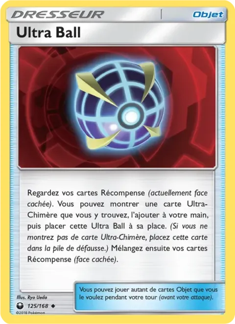 Carte Pokémon Ultra Ball 125/168, extension Tempête Céleste