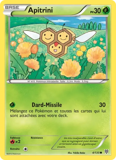 Carte Pokémon Apitrini 004/135, extension Tempète Plasma