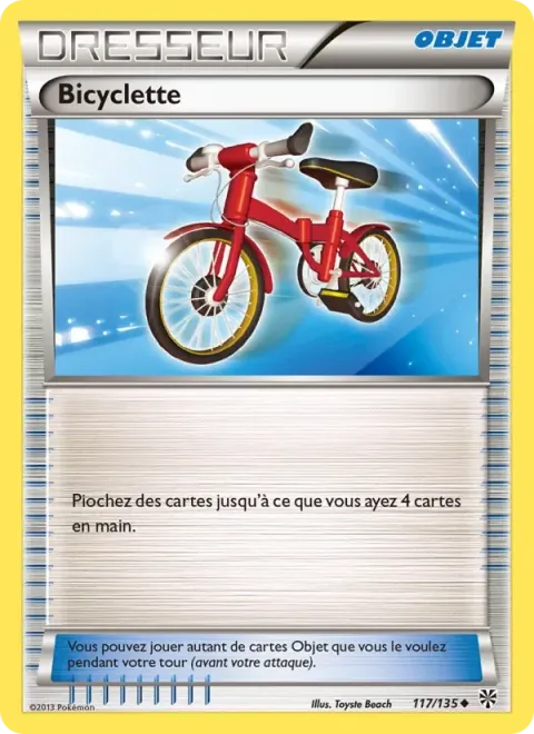 Carte Pokémon Bicyclette 117/135, extension Tempête Plasma