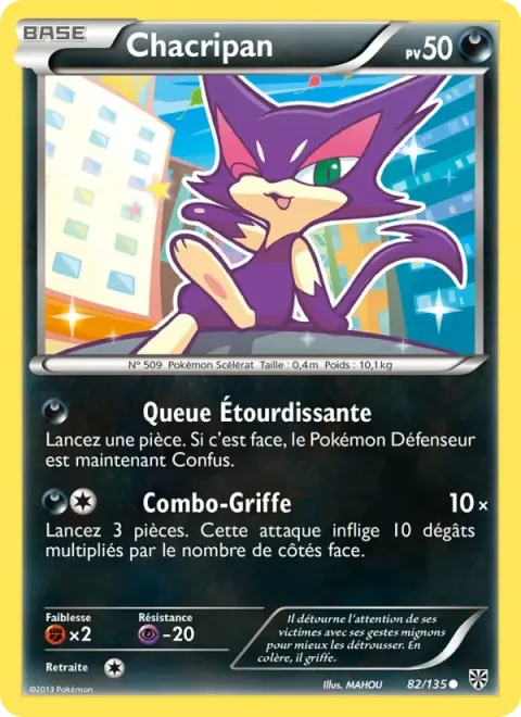 Carte Pokémon Chacripan 082/135, extension Tempète Plasma