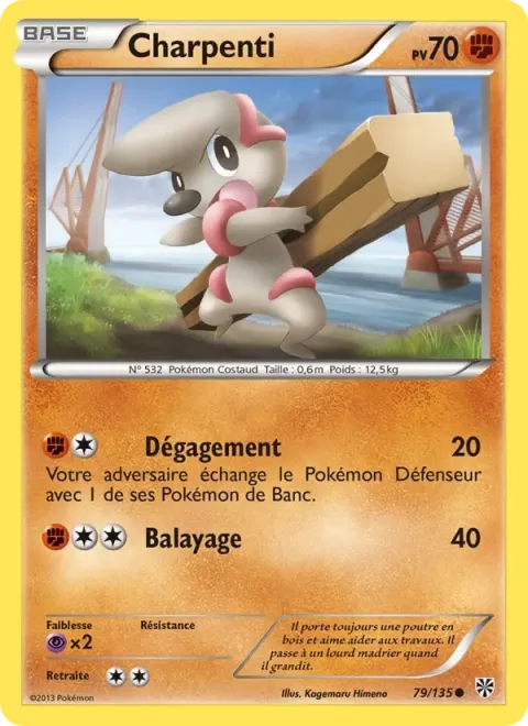 Carte Pokémon Charpenti 079/135, extension Tempète Plasma