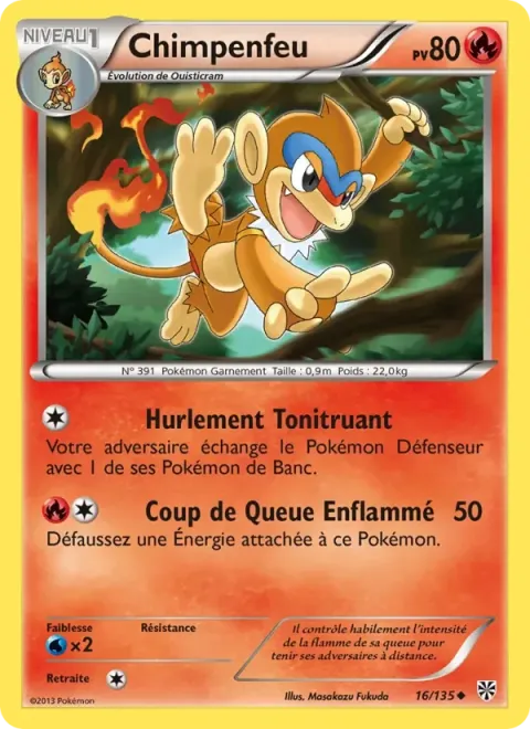 Carte Pokémon Chimpenfeu 016/135, extension Tempète Plasma