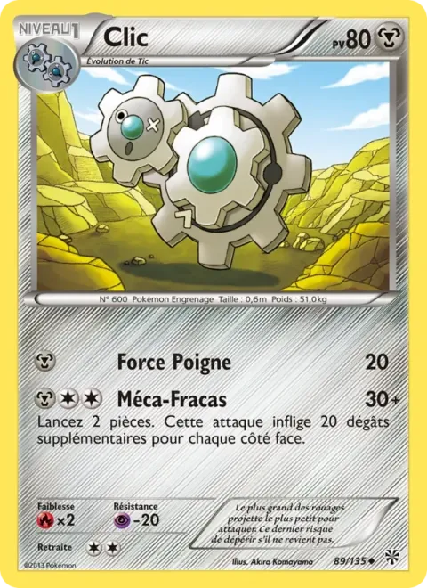 Carte Pokémon Clic 089/135, extension Tempète Plasma
