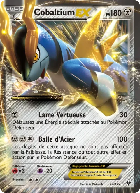 Carte Pokémon Cobaltium-EX 093/135, extension Tempète Plasma