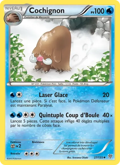 Carte Pokémon Cochignon 027/135, extension Tempète Plasma