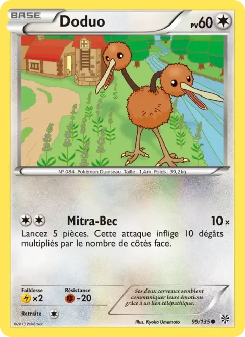 Carte Pokémon Doduo 099/135, extension Tempète Plasma
