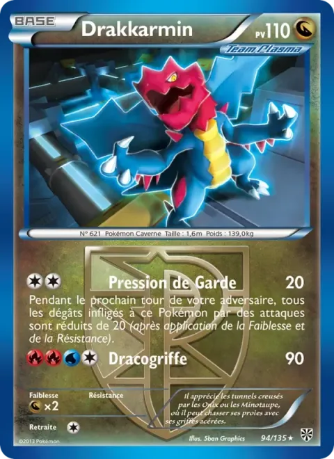 Carte Pokémon Drakkarmin 094/135, extension Tempète Plasma
