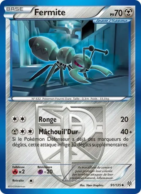 Carte Pokémon Fermite 091/135, extension Tempète Plasma
