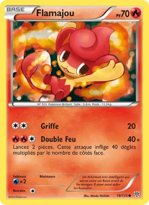 Carte Pokémon Flamajou 019/135, extension Tempète Plasma