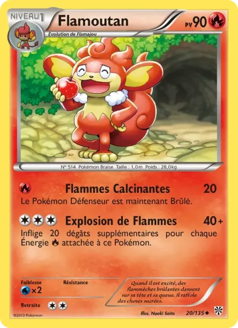 Carte Pokémon Flamoutan 020/135, extension Tempète Plasma