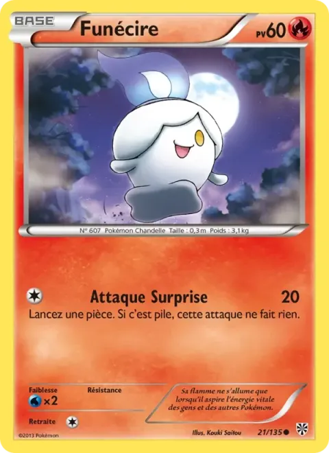 Carte Pokémon Funécire 021/135, extension Tempète Plasma