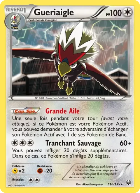 Carte Pokémon Gueriaigle 116/135, extension Tempète Plasma