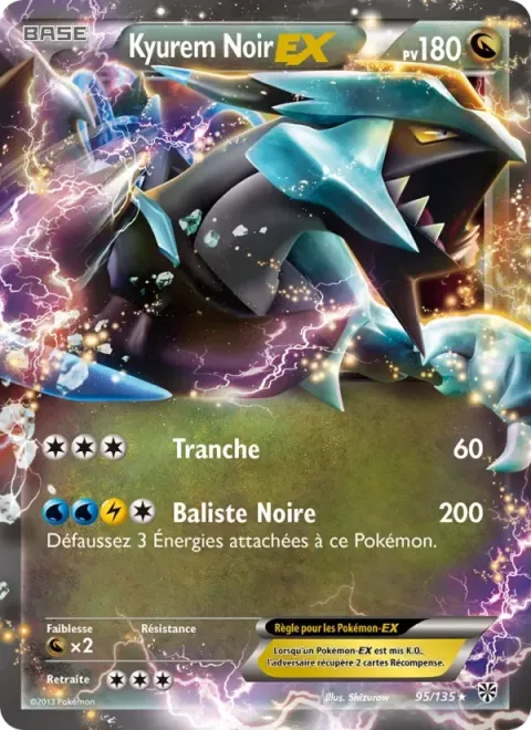 Carte Pokémon Kyurem Noir-EX 095/135, extension Tempète Plasma