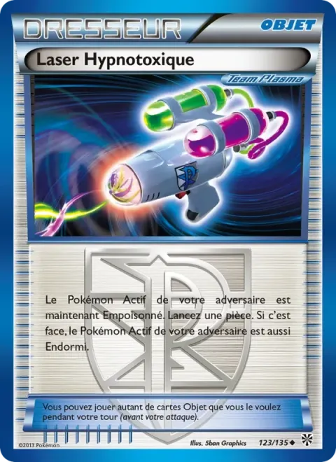 Carte Pokémon Laser Hypnotoxique 123/135, extension Tempète Plasma