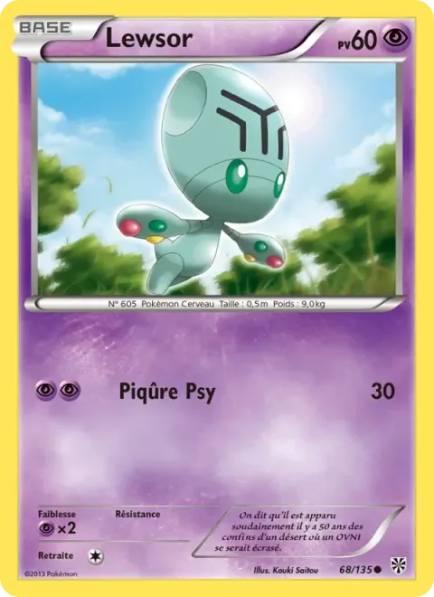 Carte Pokémon Lewsor 068/135, extension Tempète Plasma