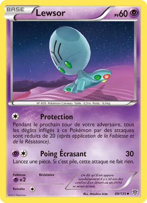 Carte Pokémon Lewsor 069/135, extension Tempète Plasma