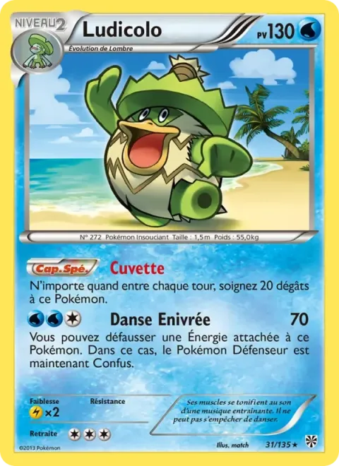 Carte Pokémon Ludicolo 031/135, extension Tempète Plasma
