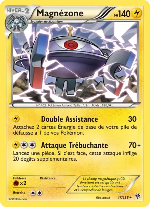Carte Pokémon Magnézone 047/135, extension Tempète Plasma