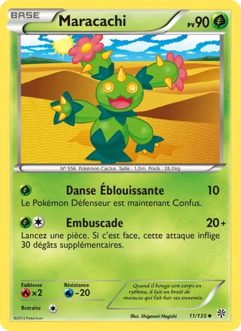 Carte Pokémon Maracachi 011/135, extension Tempète Plasma