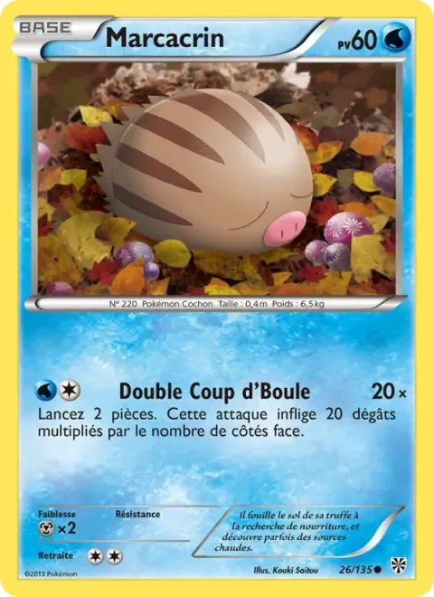Carte Pokémon Marcacrin 026/135, extension Tempète Plasma