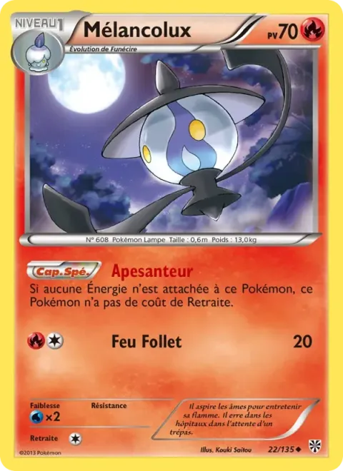 Carte Pokémon Mélancolux 022/135, extension Tempète Plasma